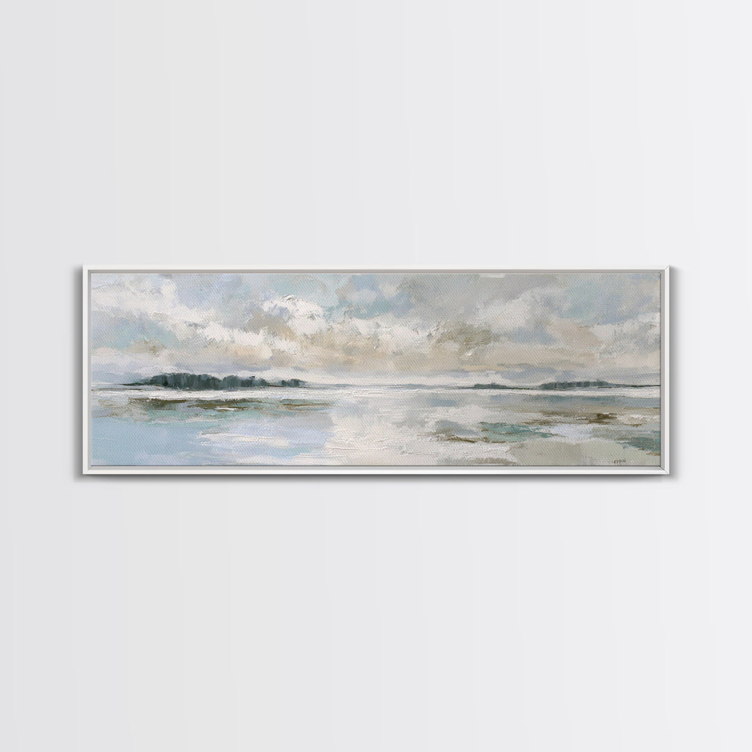 Coastal Shells and Water Study Canvas Print, Medical Office Art, Medical School, Office Decor, Fine Art, Calm, Minimalist Decor, MOA-3x1-36