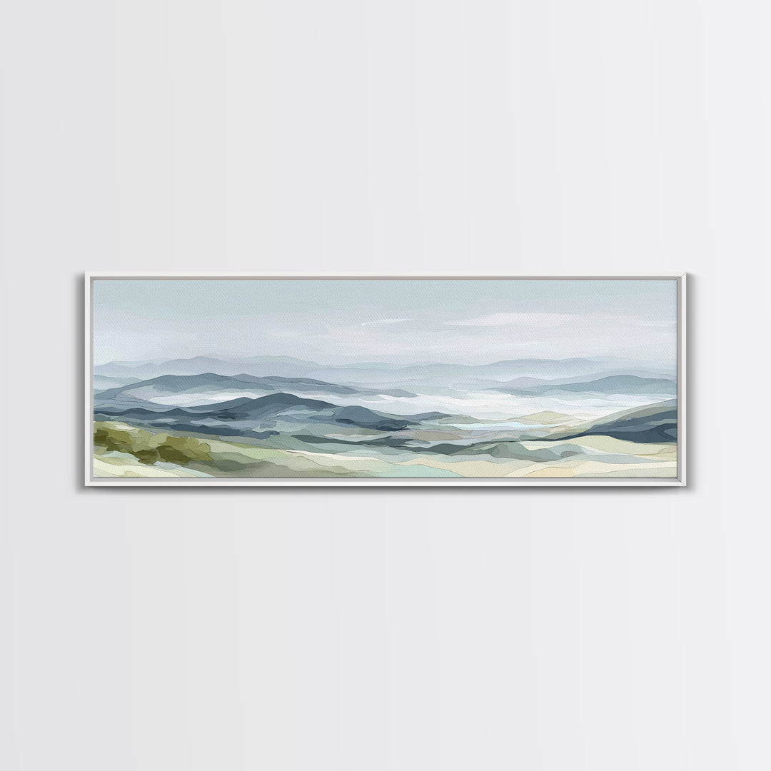 Minimal Sunrise over Rounded Hills Canvas Print, Medical Office Art, Fine Art Print, Office Decor, Fine Art, Calm, Wall Decor, MOA-3x1-39