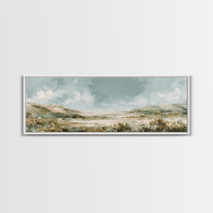 Sunlit Meadow with Wildflowers and Calm Mood Canvas Print, Medical Office Art, Anatomy Art, Office Decor, Watercolor Art, Calm, MOA-3x1-4
