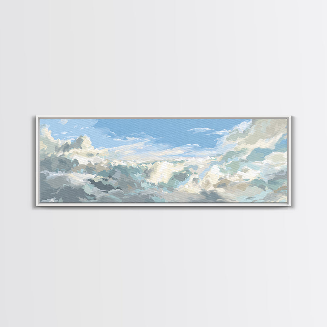 Sky and Cloud Scene Canvas Print, Medical Office Art, Medical Wall Art, Office Decor, Abstract Art, Calm, Neutral Decor, MOA-3x1-49