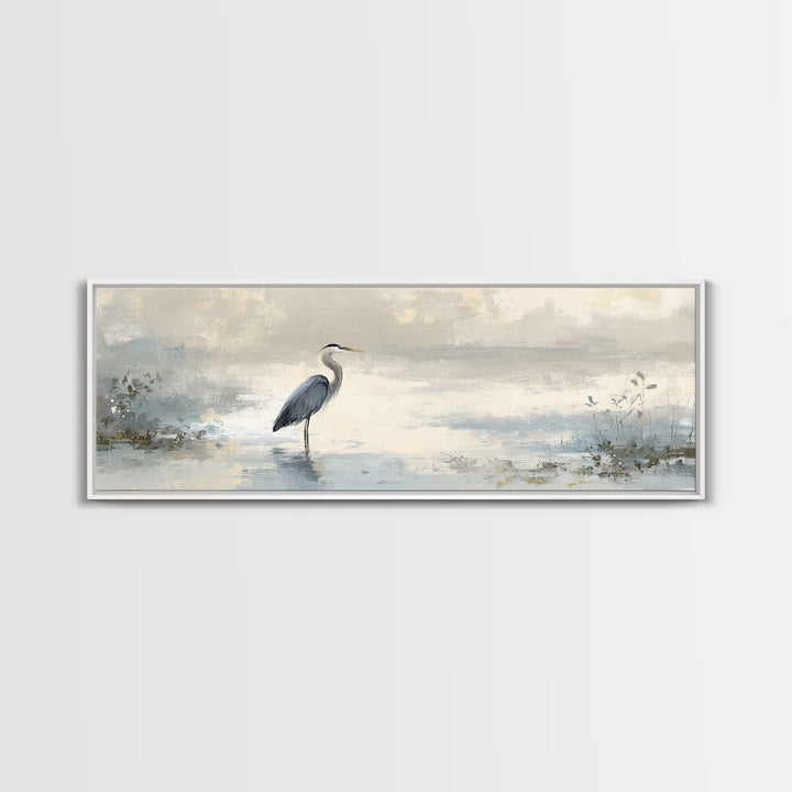 Blue Heron Standing Canvas Print, Medical Office Art, Educational Poster, Office Decor, Fine Art, Calm, Fine Art Print, MOA-3x1-6