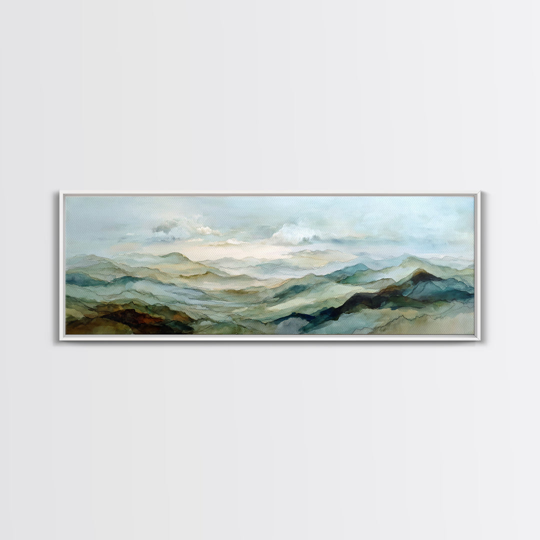 Soft Mountain Landscape Canvas Print, Medical Office Art, Medical Office Decor, Office Decor, Fine Art, Calm, Nurse Wall Art, MOA-3x1-66