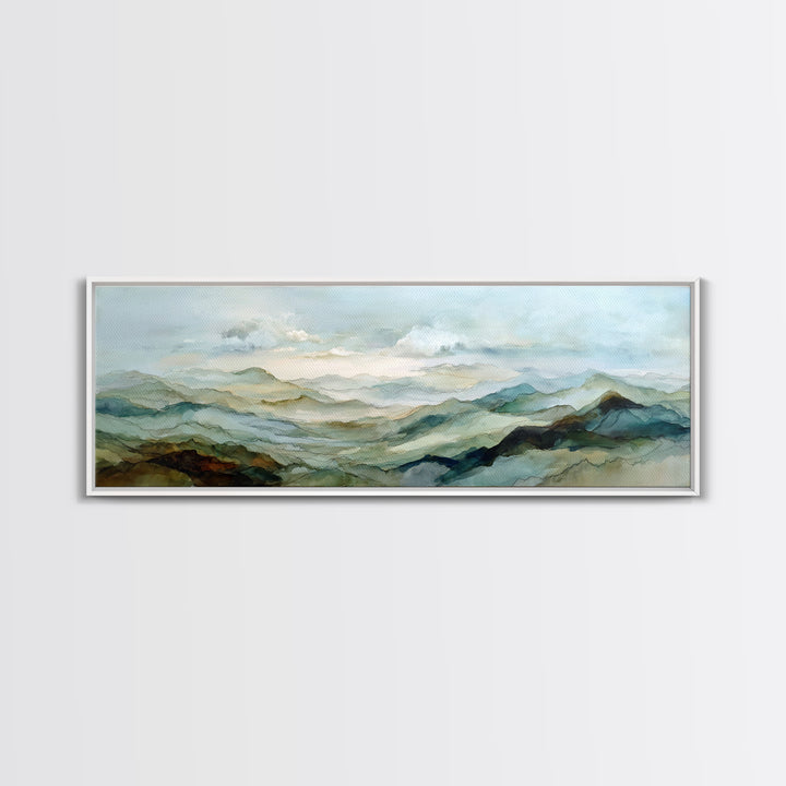 Soft Mountain Landscape Canvas Print, Medical Office Art, Medical Office Decor, Office Decor, Fine Art, Calm, Nurse Wall Art, MOA-3x1-66