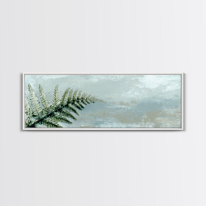 Minimal Green Fern Specimen Framed Canvas Print, Medical Office Art, Wall Art, Office Decor, Fine Art, Calm, Printable Card, MOA-3x1-72