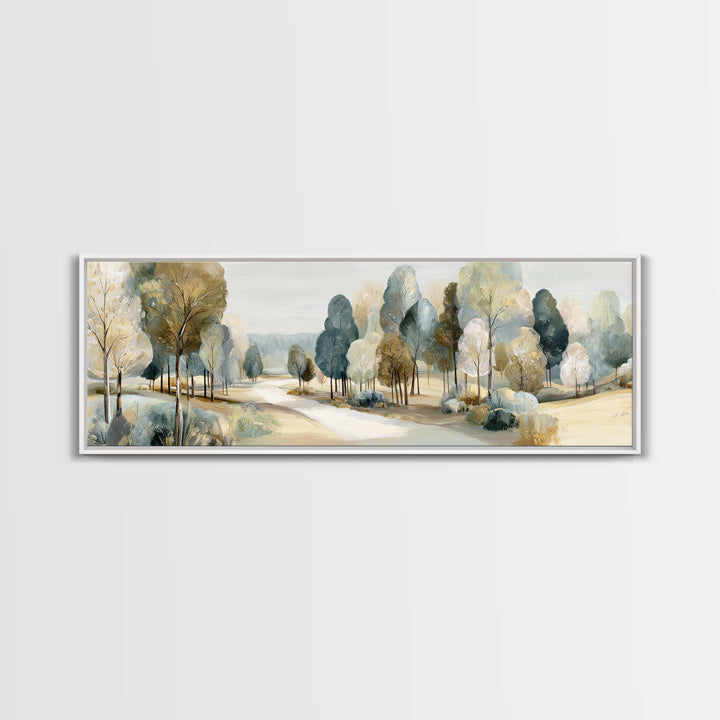 Gentle Forest Path Framed Canvas Print, Medical Office Art, Educational Poster, Office Decor, Fine Art, Calm, Fine Art Print, MOA-3x1-81