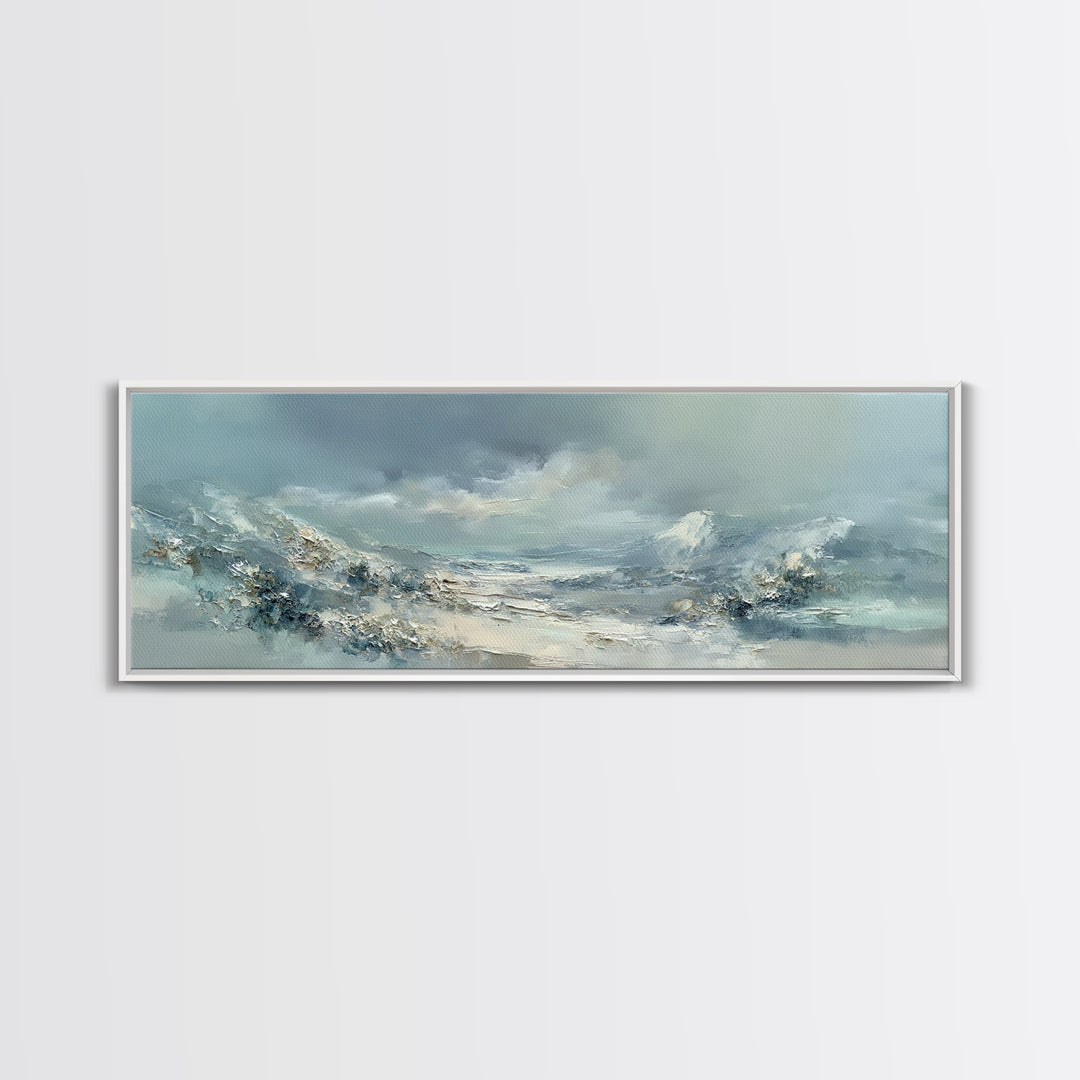 Soft Mountain Landscape Framed Canvas Print, Medical Office Art, Anatomy Poster, Office Decor, Watercolor Art, Calm, MOA-3x1-90