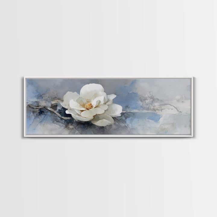 White Orchid on Gray Stone Surface Canvas Print, Medical Office Art, Brain Poster, Office Decor, Fine Art, Calm, Medical School, MOA-3x1-94