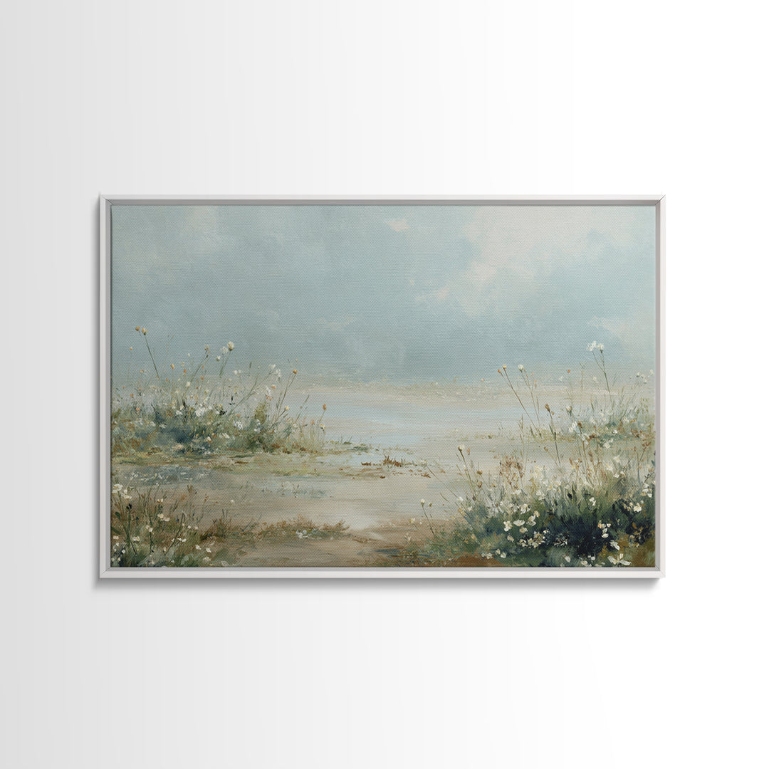 Sunlit Meadow with Wildflowers and Calm Mood Canvas Print, Medical Office Art, Medical Art, Office Decor, Watercolor Art, Calm, MOA-3x2-16