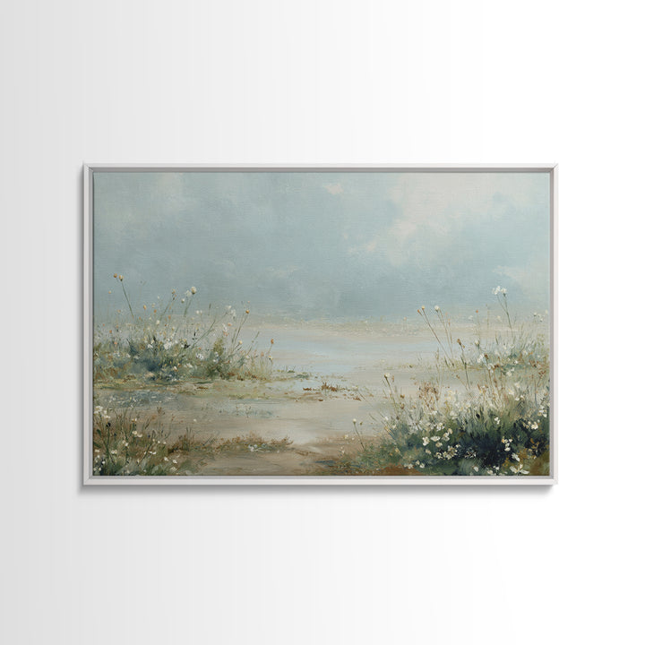Sunlit Meadow with Wildflowers and Calm Mood Canvas Print, Medical Office Art, Medical Art, Office Decor, Watercolor Art, Calm, MOA-3x2-16