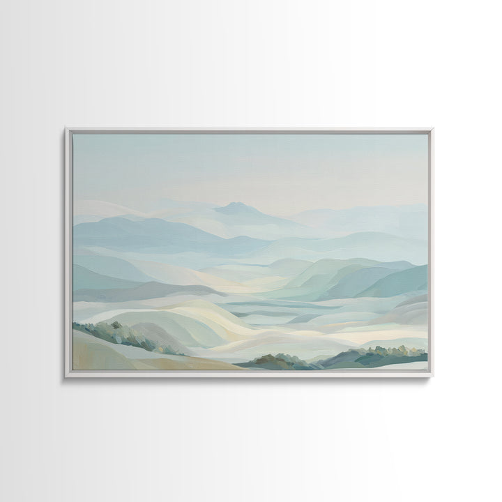 Minimal Sunrise over Rounded Hills Framed Canvas Print, Medical Office Art, Medical Wall Art, Office Decor, Fine Art, Calm, MOA-3x2-27
