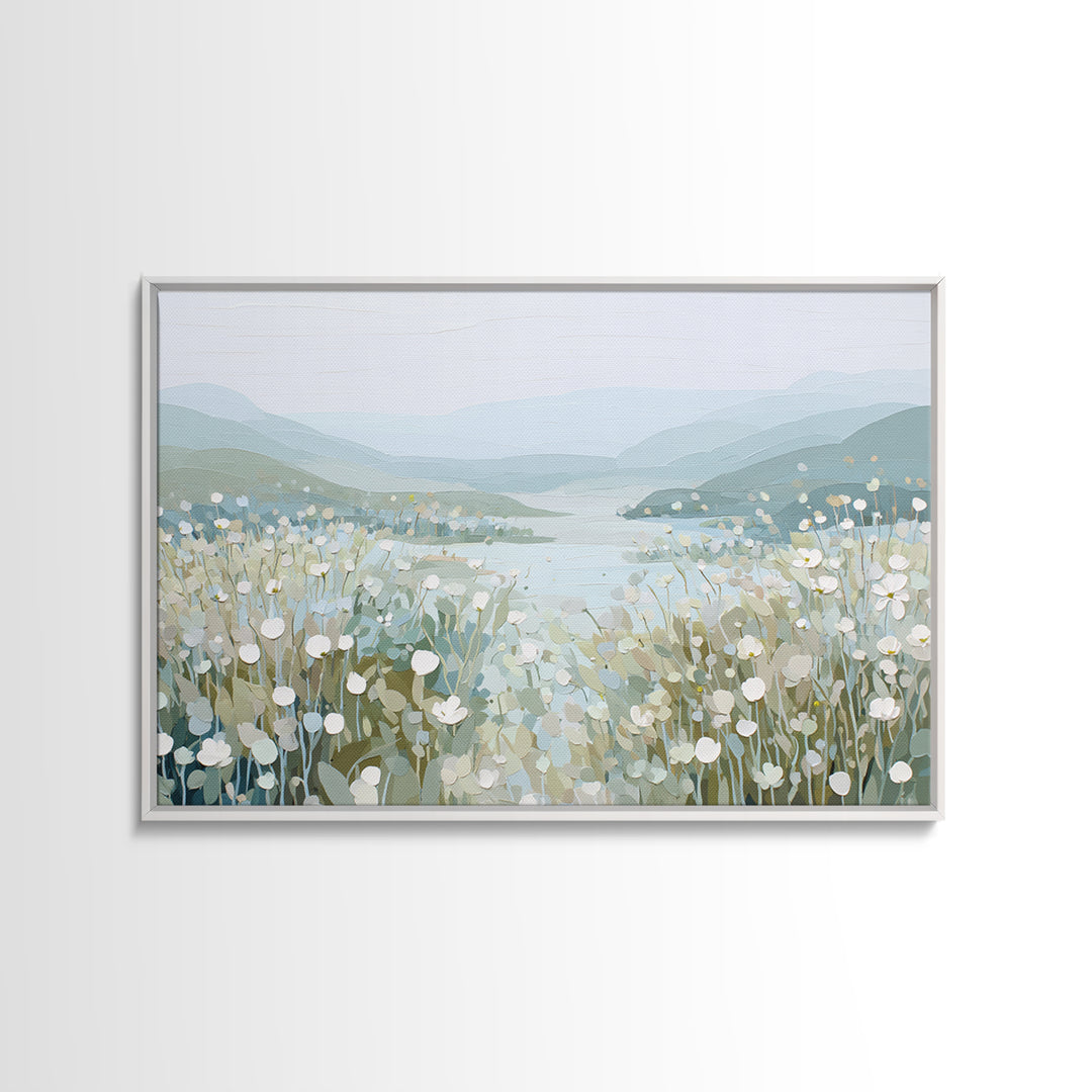 Sunlit Meadow with Wildflowers and Calm Mood Canvas Print, Medical Office Art, Medical Wall Art, Office Decor, Calm, Room Decor, MOA-3x2-40