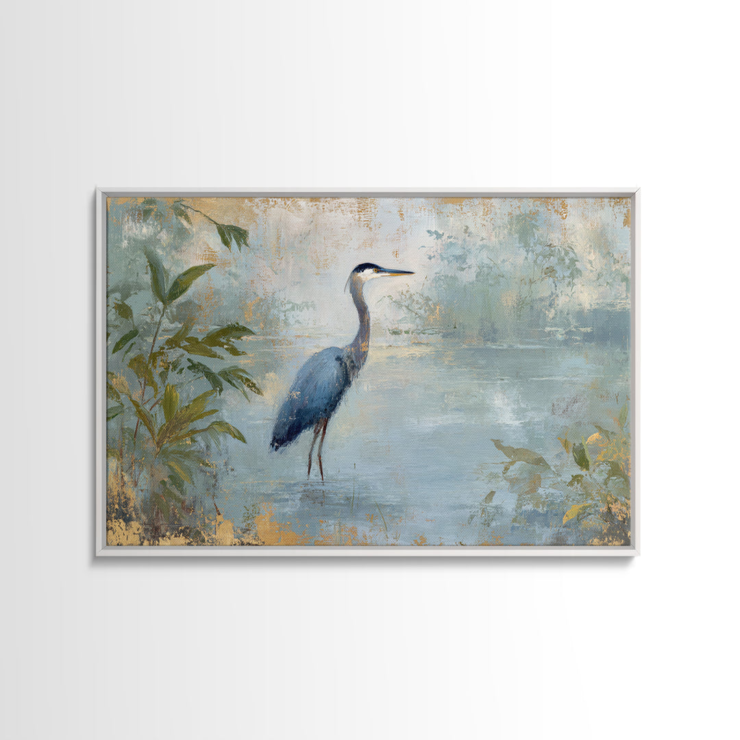 Blue Heron Standing Canvas Print, Medical Office Art, Medical Art, Office Decor, Fine Art, Calm, Biology Art, Nurse Wall Art, MOA-3x2-42