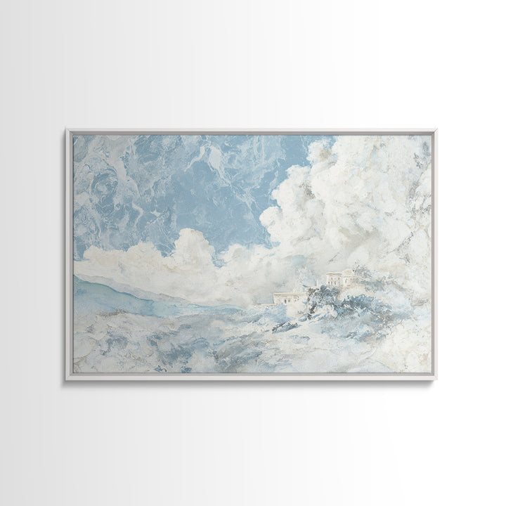 Subtle Marble Texture Framed Canvas Print, Medical Office Art, Room Decor, Office Decor, Oil Painting, Calm, MOA-3x2-47