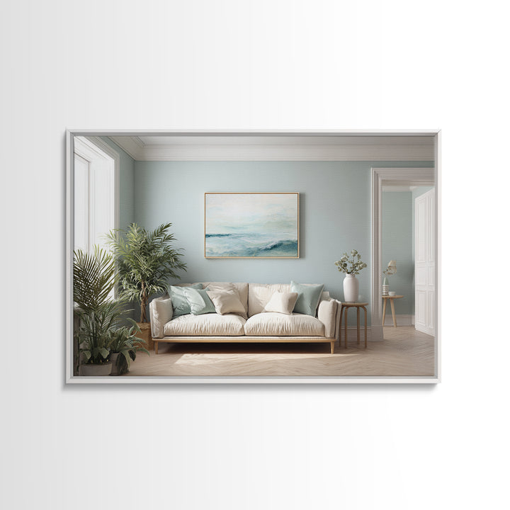 Calming Blue Abstract Framed Canvas Print, Medical Office Art, Medical Wall Art, Office Decor, Fine Art, Calm, Neutral Decor, MOA-3x2-5
