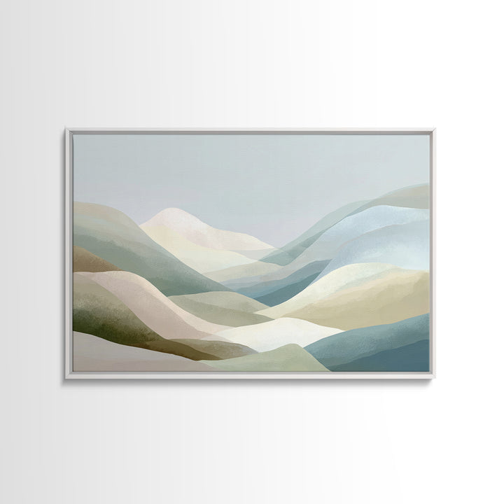 Soft Mountain Landscape Framed Canvas Print, Medical Office Art, Dental Office Decor, Office Decor, Fine Art, Calm, Brain Art, MOA-3x2-6