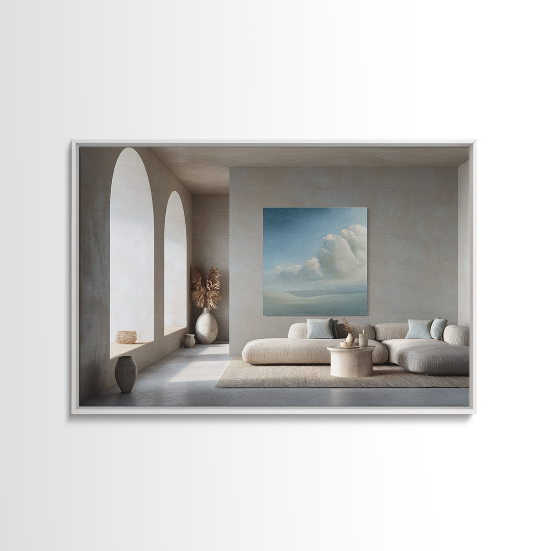 Sky and Cloud Scene Canvas Print, Medical Office Art, Educational Poster, Office Decor, Oil Painting, Calm, Fine Art Print, MOA-3x2-61