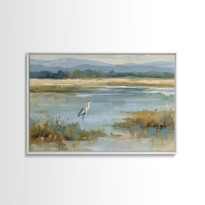 Blue Heron Standing Canvas Print, Medical Office Art, Medical Art, Office Decor, Fine Art, Calm, Biology Art, Nurse Wall Art, MOA-3x2-66
