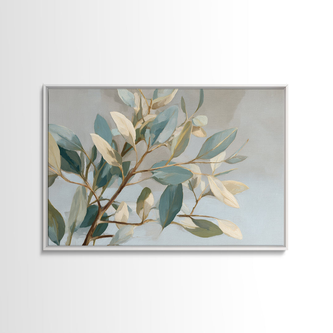 Botanical Eucalyptus Branch Framed Canvas Print, Medical Office Art, Home Decor, Office Decor, Fine Art, Calm, Medical Art, MOA-3x2-7