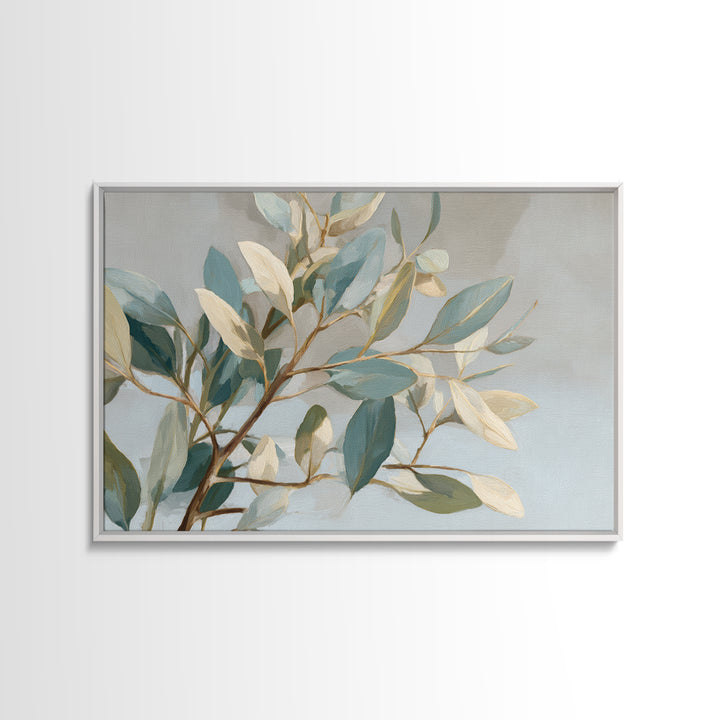 Botanical Eucalyptus Branch Framed Canvas Print, Medical Office Art, Home Decor, Office Decor, Fine Art, Calm, Medical Art, MOA-3x2-7