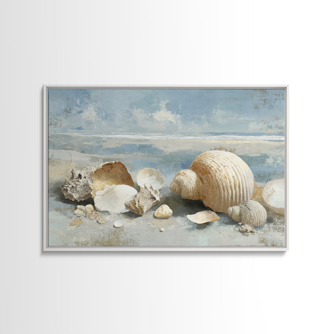 Coastal Shells and Water Study Canvas Print, Medical Office Art, Modern Decor, Office Decor, Fine Art, Calm, Home Decor, MOA-3x2-72