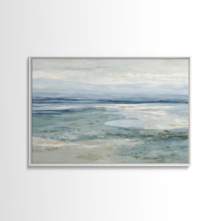 Calming Blue Abstract Framed Canvas Print, Medical Office Art, Gallery Decor, Office Decor, Abstract Art, Calm, MOA-3x2-77