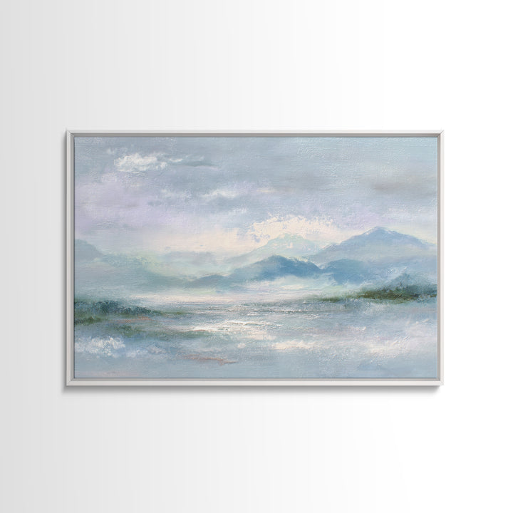 Soft Mountain Landscape Framed Canvas Print, Medical Office Art, Anatomy Art, Office Decor, Fine Art, Calm, Statement Artwork, MOA-3x2-78