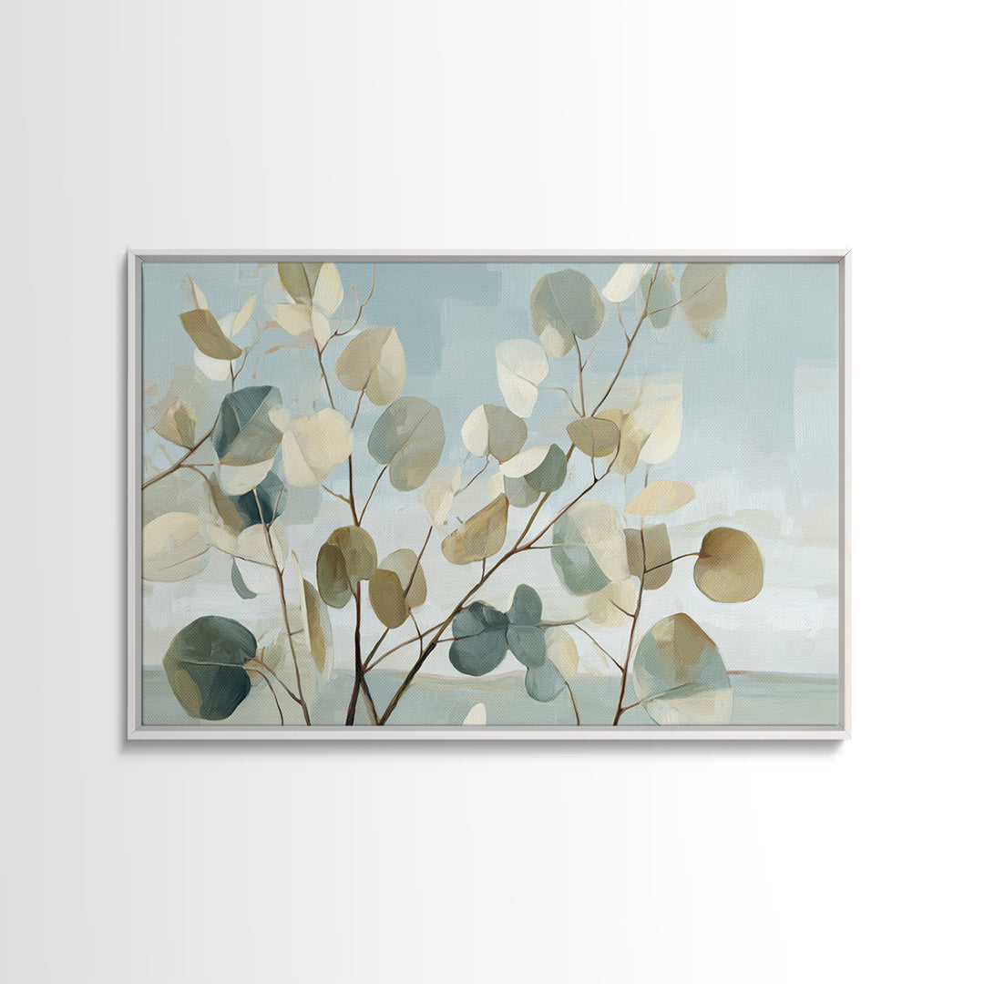 Botanical Eucalyptus Branch Framed Canvas Print, Medical Office Art, Biology Art, Office Decor, Watercolor Art, Calm, MOA-3x2-79