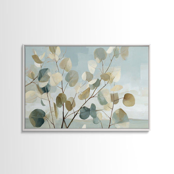 Botanical Eucalyptus Branch Framed Canvas Print, Medical Office Art, Biology Art, Office Decor, Watercolor Art, Calm, MOA-3x2-79