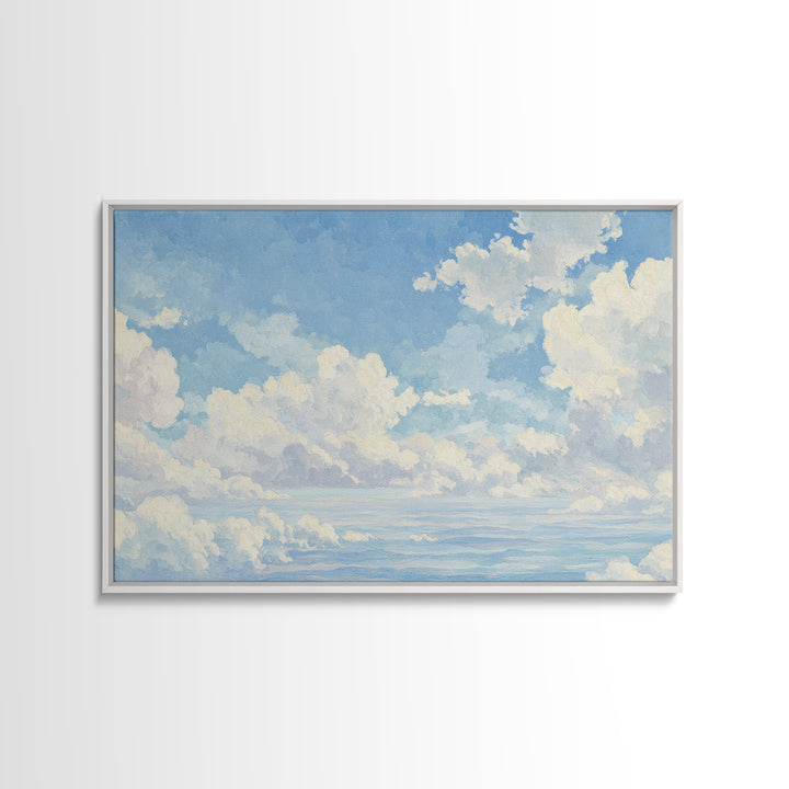 Sky and Cloud Scene Framed Canvas Print, Medical Office Art, Nurse Wall Art, Office Decor, Fine Art, Calm, Room Decor, MOA-3x2-85