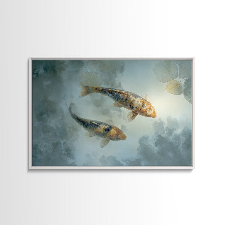Calm Koi Fish Swimming Through Clear Water Canvas Print, Medical Office Art, Educational Poster, Office Decor, Fine Art, Calm, MOA-3x2-98
