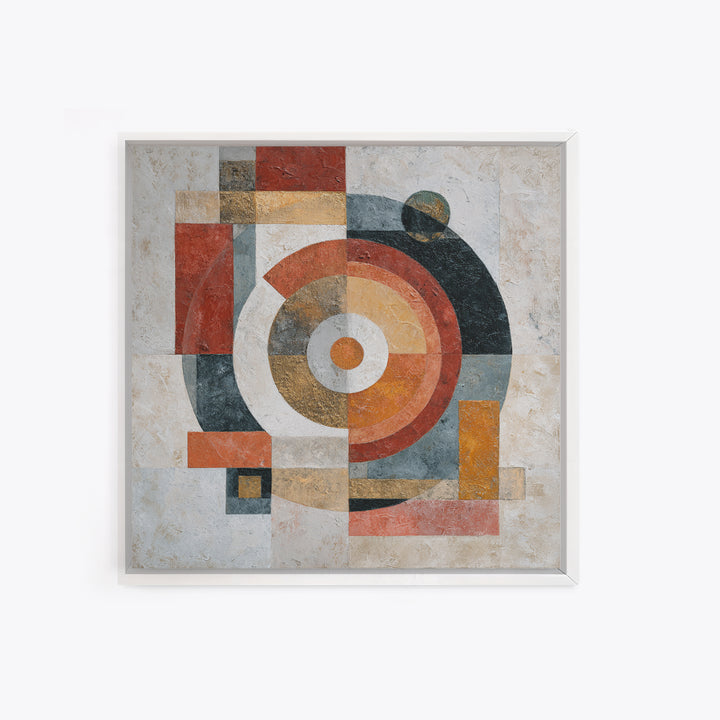 Abstract Circular Forms Framed Canvas Print, Modern Art, Abstract Wall Art, Living Room Decor, Fine Art, Modern, Neutral Decor, MOD-1x1-43