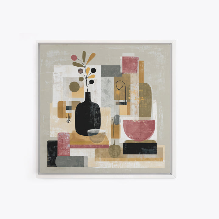 Modern Still Life Framed Canvas Print, Modern Art, Trendy Wall Art, Living Room Decor, Oil Painting, Modern, Minimalist Decor, MOD-1x1-61
