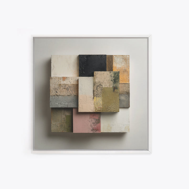 Minimal Sculpture Shapes Painted Framed Canvas Print, Modern Art, Modern Decor, Living Room Decor, Abstract Art, Modern, MOD-1x1-80