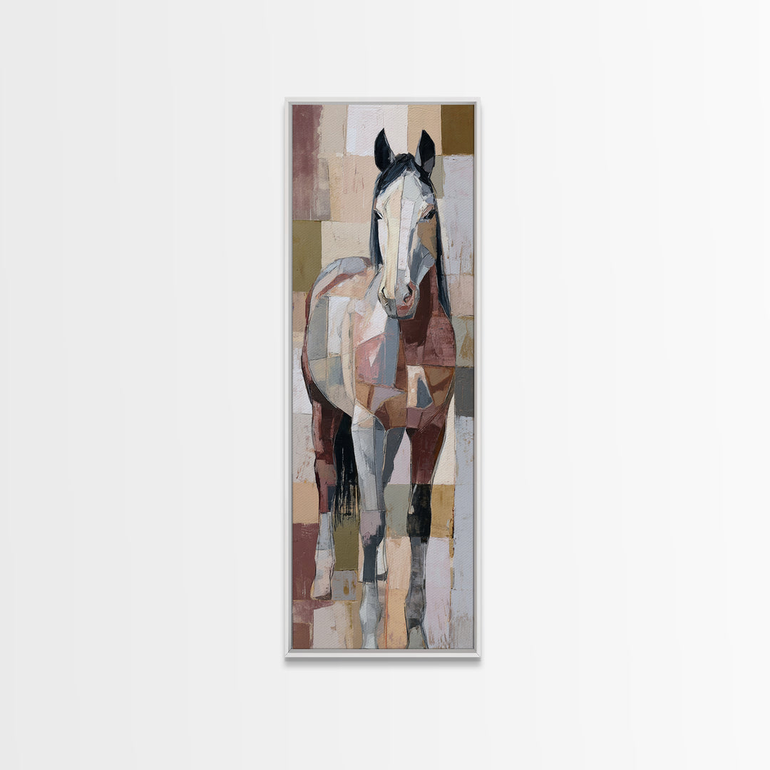 Contemporary Horse Portrait Canvas Print, Modern Art, Wall Decor, Living Room Decor, Oil Painting, Modern, Digital Print, MOD-1x3-27