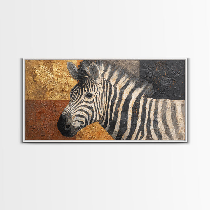Modern Animal Portrait Framed Canvas Print, Modern Art, Statement Artwork, Living Room Decor, Oil Painting, Modern, Wall Decor, MOD-2x1-18
