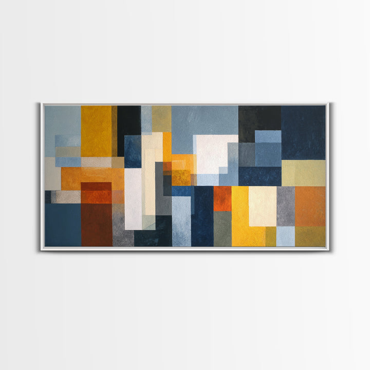 Geometric City Abstraction Canvas Print, Modern Art, Art, Living Room Decor, Abstract Art, Modern, Canvas Art, Digital Print, MOD-2x1-48