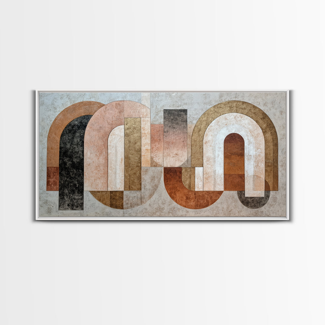Architectural Arch Composition Framed Canvas Print, Modern Art, Digital Prints, Living Room Decor, Abstract Art, Modern, MOD-2x1-65