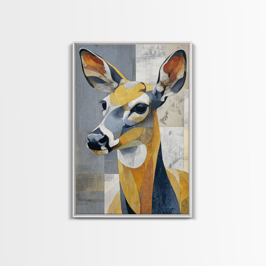 Modern Animal Portrait Canvas Print, Modern Art, Minimalist Decor, Living Room Decor, Fine Art, Modern, Art Deco, Wall Hanging, MOD-2x3-54
