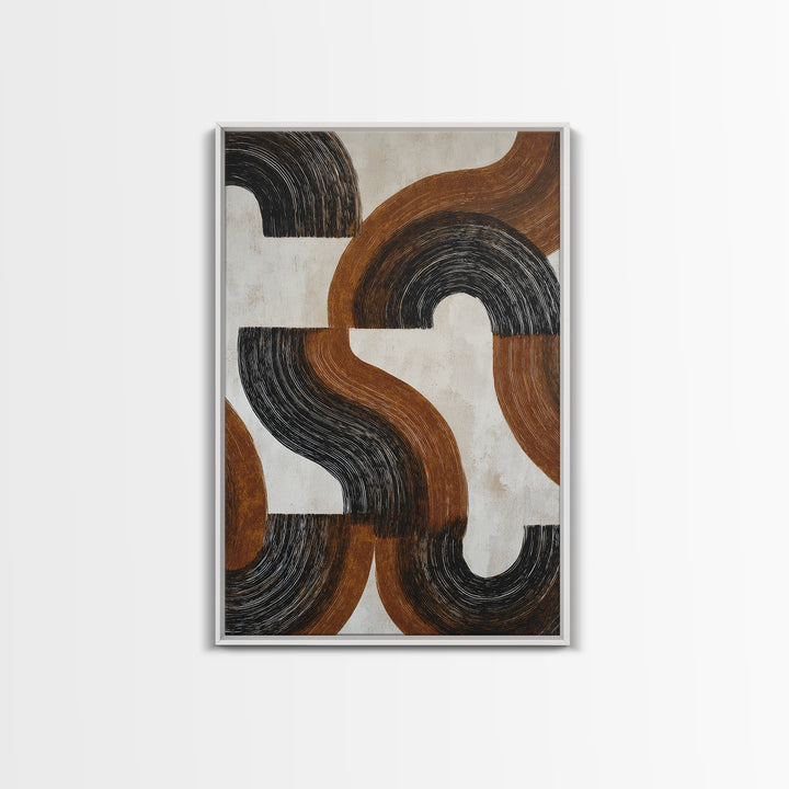 Dynamic Black Brush Marks on Neutral Ground Canvas Print, Modern Art, Digital Prints, Living Room Decor, Fine Art, Modern, MOD-2x3-67
