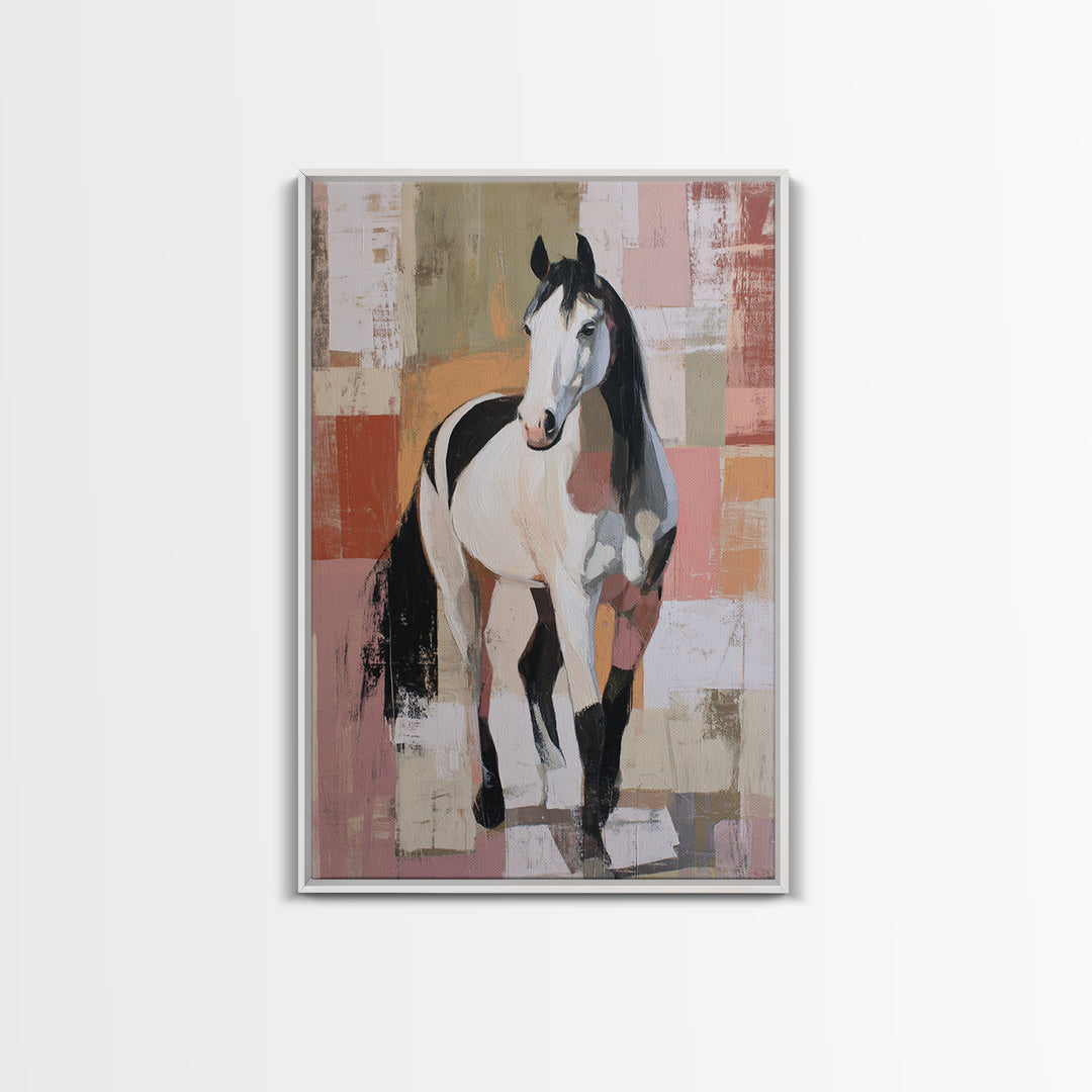 Contemporary Horse Portrait Canvas Print, Modern Art, Digital Art, Living Room Decor, Fine Art, Modern, Abstract Wall Art, MOD-2x3-71