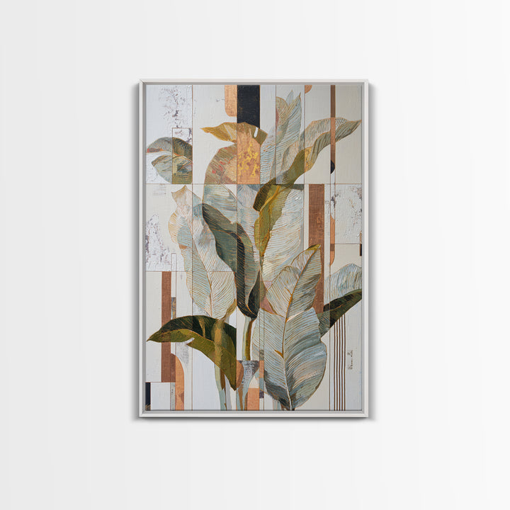 Modern Botanical Painting Framed Canvas Print, Modern Art, Canvas Wall Art, Living Room Decor, Oil Painting, Modern, MOD-2x3-85