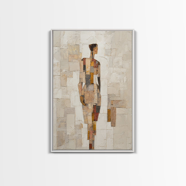 Fragmented Figure Study Framed Canvas Print, Modern Art, Wall Hanging, Living Room Decor, Oil Painting, Modern, MOD-2x3-97