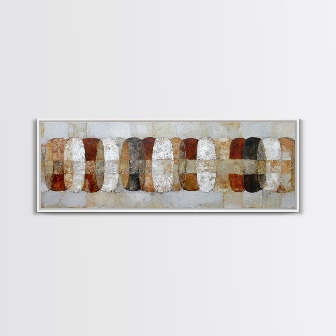 Monochrome Ink and Acrylic Mixed Media Look Framed Canvas Print, Modern Art, Bedroom Wall Art, Living Room Decor, Modern, MOD-3x1-12