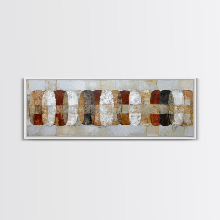 Monochrome Ink and Acrylic Mixed Media Look Framed Canvas Print, Modern Art, Bedroom Wall Art, Living Room Decor, Modern, MOD-3x1-12