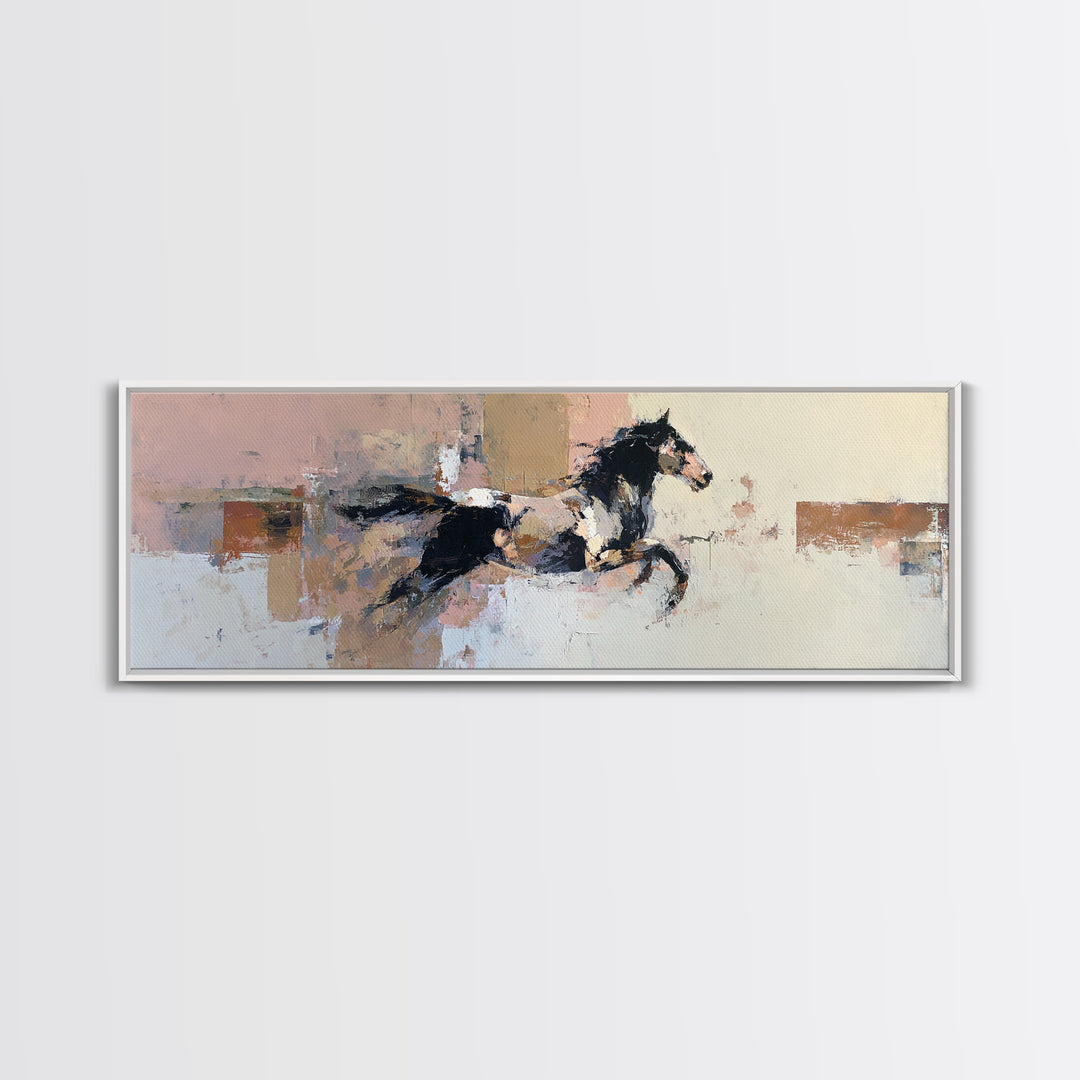 Contemporary Horse Portrait Framed Canvas Print, Modern Art, Contemporary Art, Living Room Decor, Modern, Wall Hanging, MOD-3x1-55