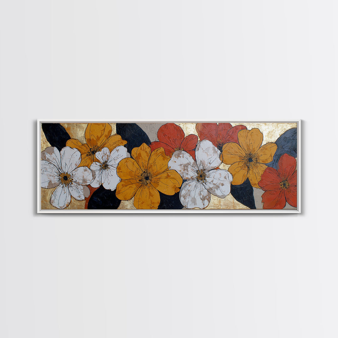 Bold Floral Forms Canvas Print, Modern Art, Boho Wall Decor, Living Room Decor, Modern, Fine Art Print, Statement Artwork, MOD-3x1-6
