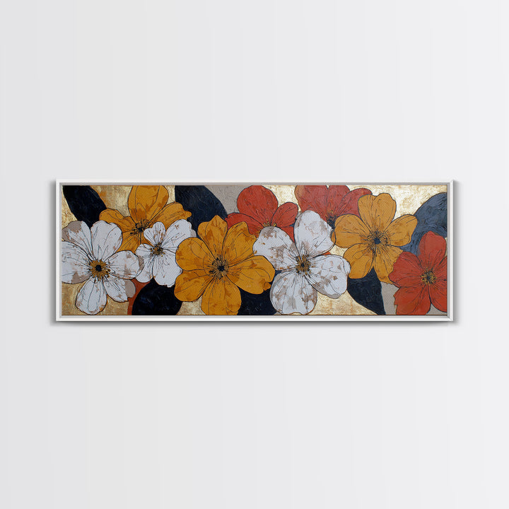 Bold Floral Forms Canvas Print, Modern Art, Boho Wall Decor, Living Room Decor, Modern, Fine Art Print, Statement Artwork, MOD-3x1-6