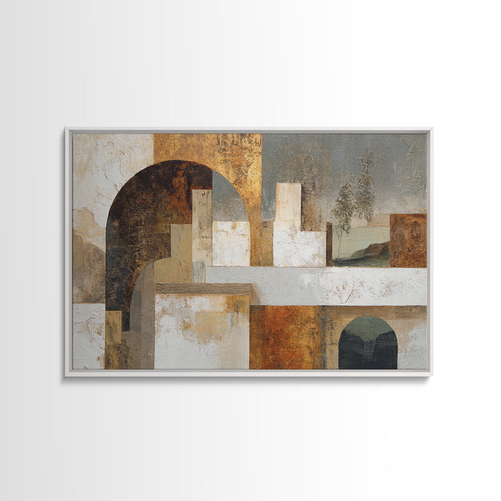 Architectural Arch Composition Framed Canvas Print, Modern Art, Living Room Decor, Abstract Art, Modern, Gallery Decor, MOD-3x2-25