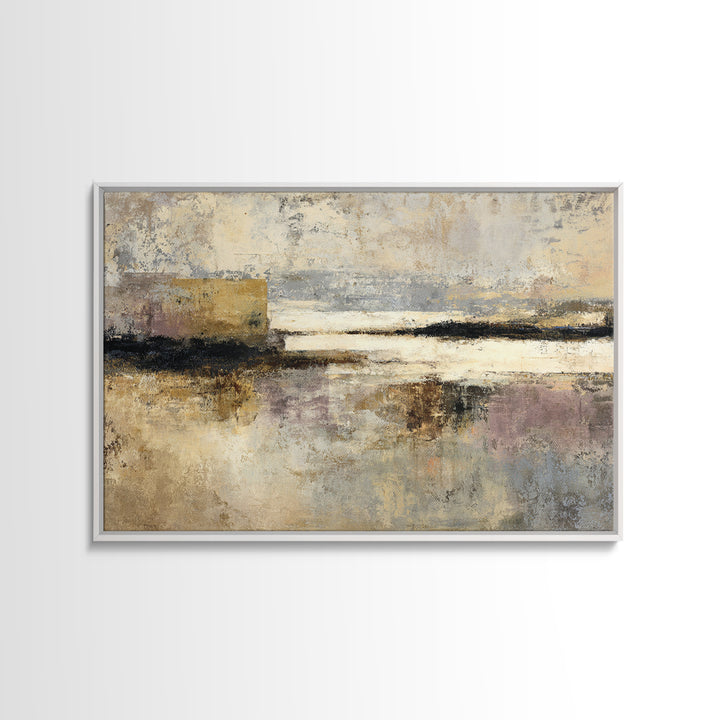 Modern Coastal Landscape Framed Canvas Print, Modern Art, Canvas Wall Art, Living Room Decor, Watercolor Art, Modern, MOD-3x2-46