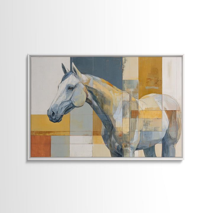Contemporary Horse Portrait Canvas Print, Modern Art, Textured Painting, Living Room Decor, Modern, Mid Century Modern, MOD-3x2-67